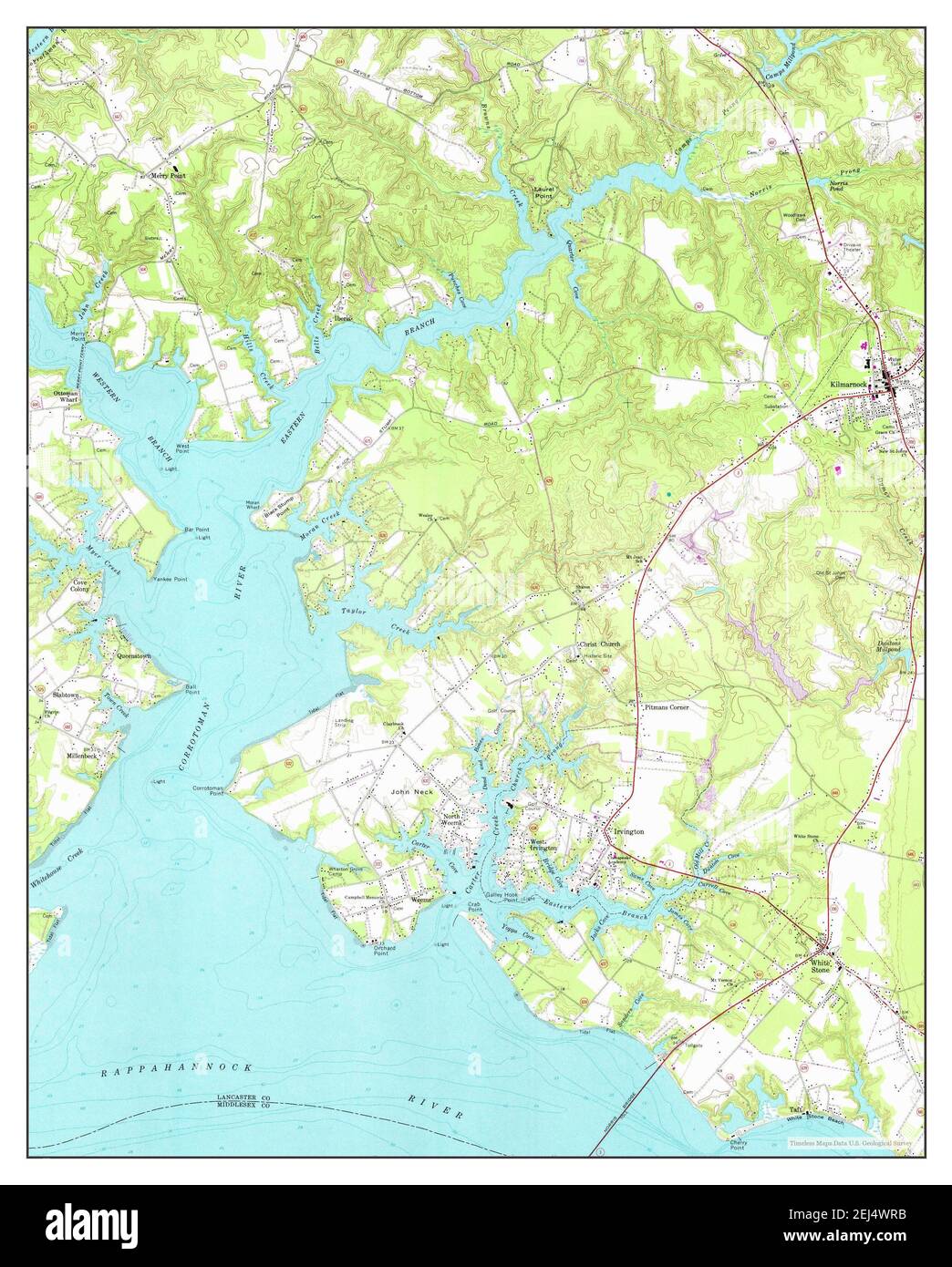 Irvington, Virginia, map 1968, 124000, United States of America by