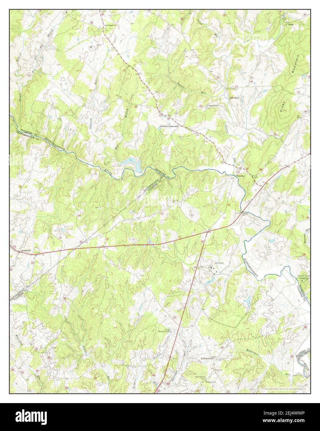 Jeffersonton, Virginia, map 1966, 124000, United States of America by