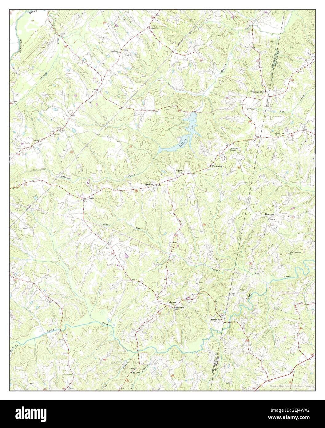 Java, Virginia, map 1966, 124000, United States of America by Timeless