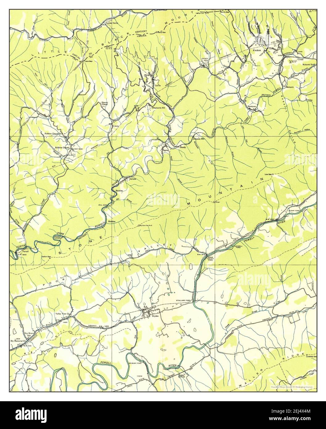 Keokee, Virginia, map 1935, 124000, United States of America by