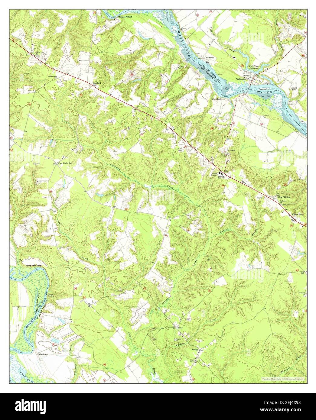 King William, Virginia, map 1968, 124000, United States of America by