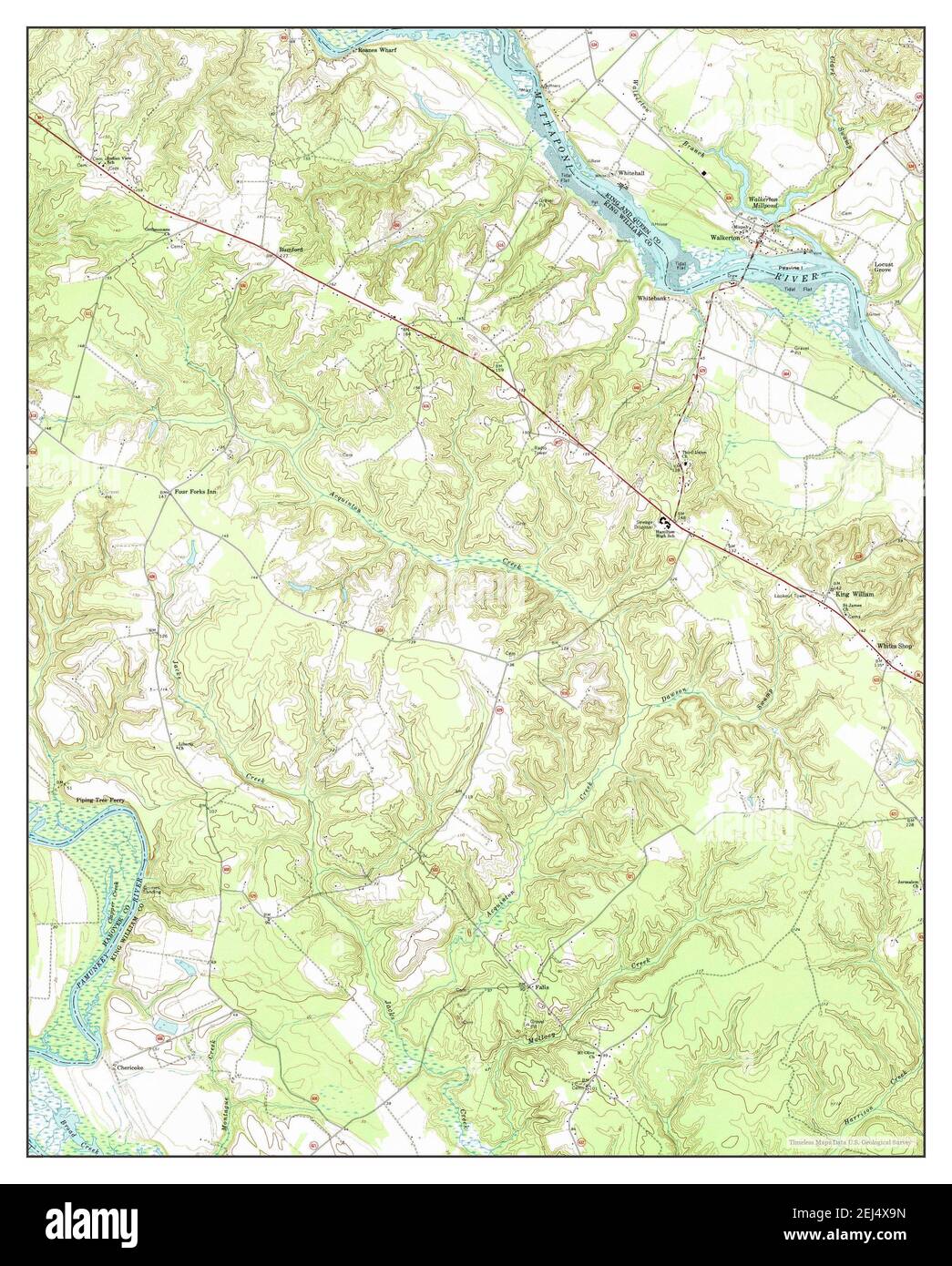 King William, Virginia, map 1968, 124000, United States of America by