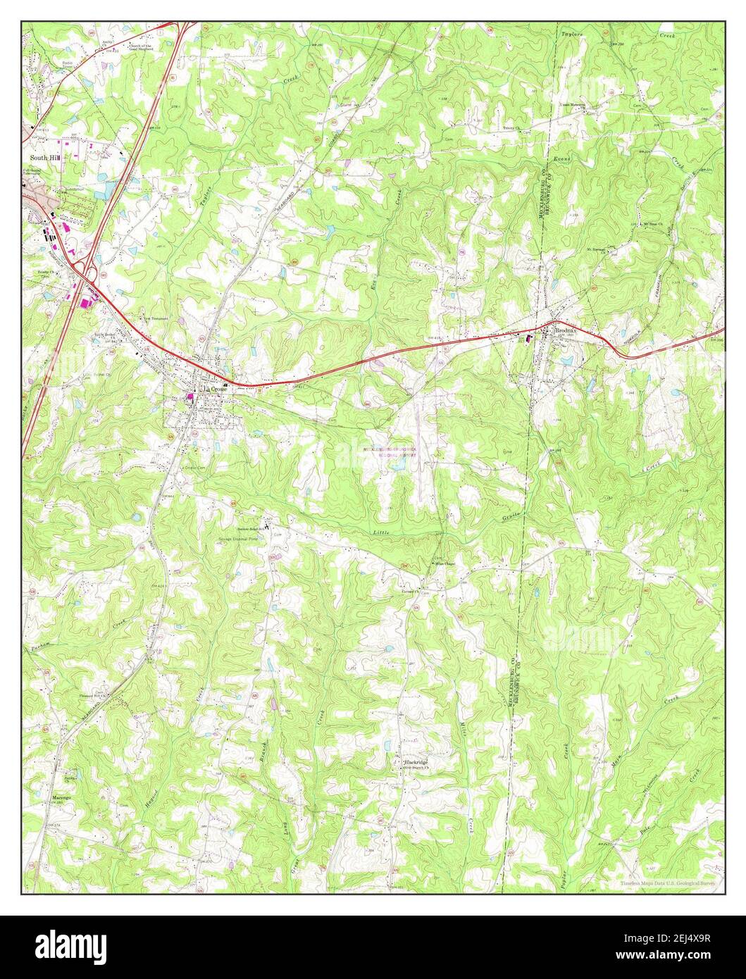 La Crosse, Virginia, map 1968, 124000, United States of America by