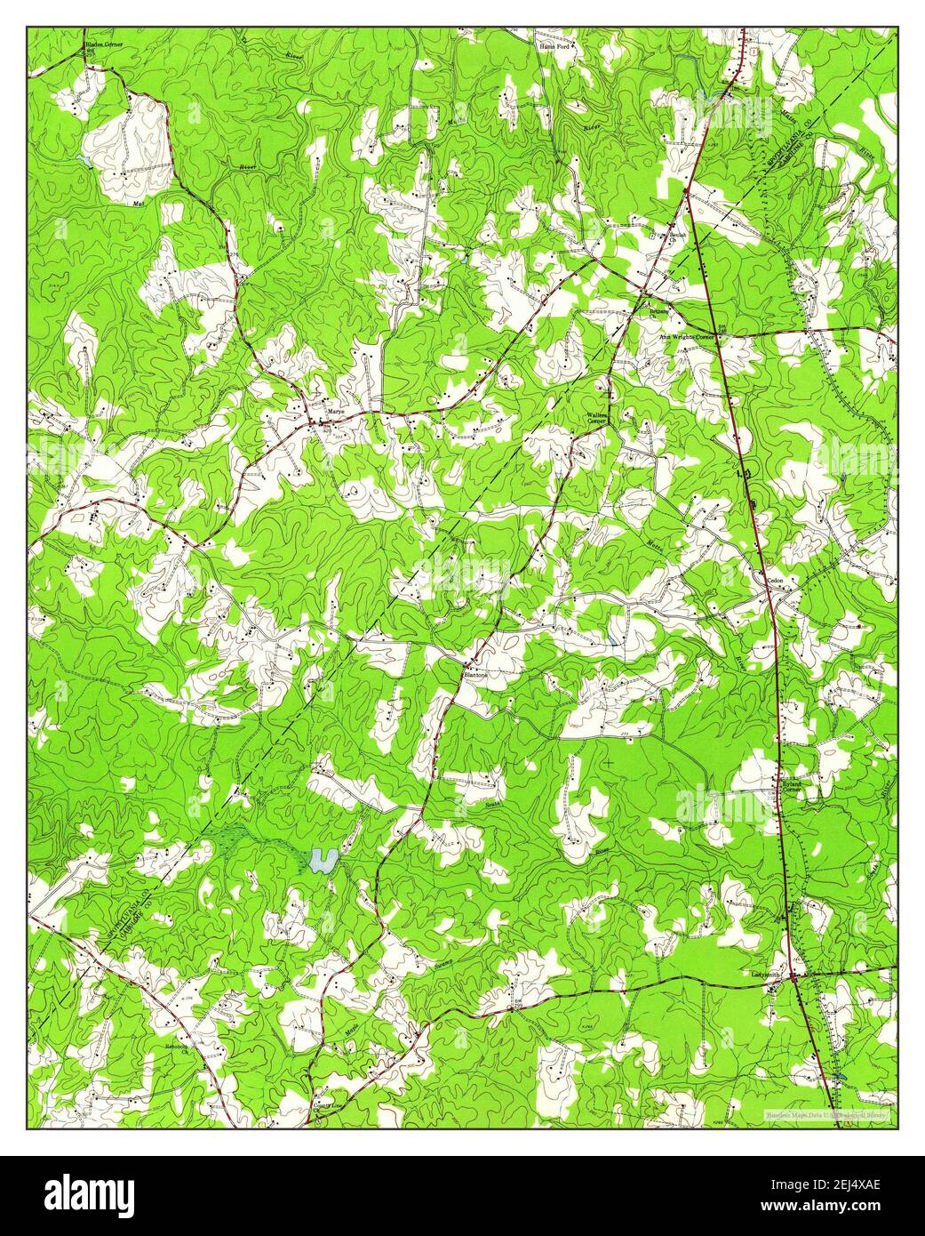 Ladysmith, Virginia, map 1942, 124000, United States of America by