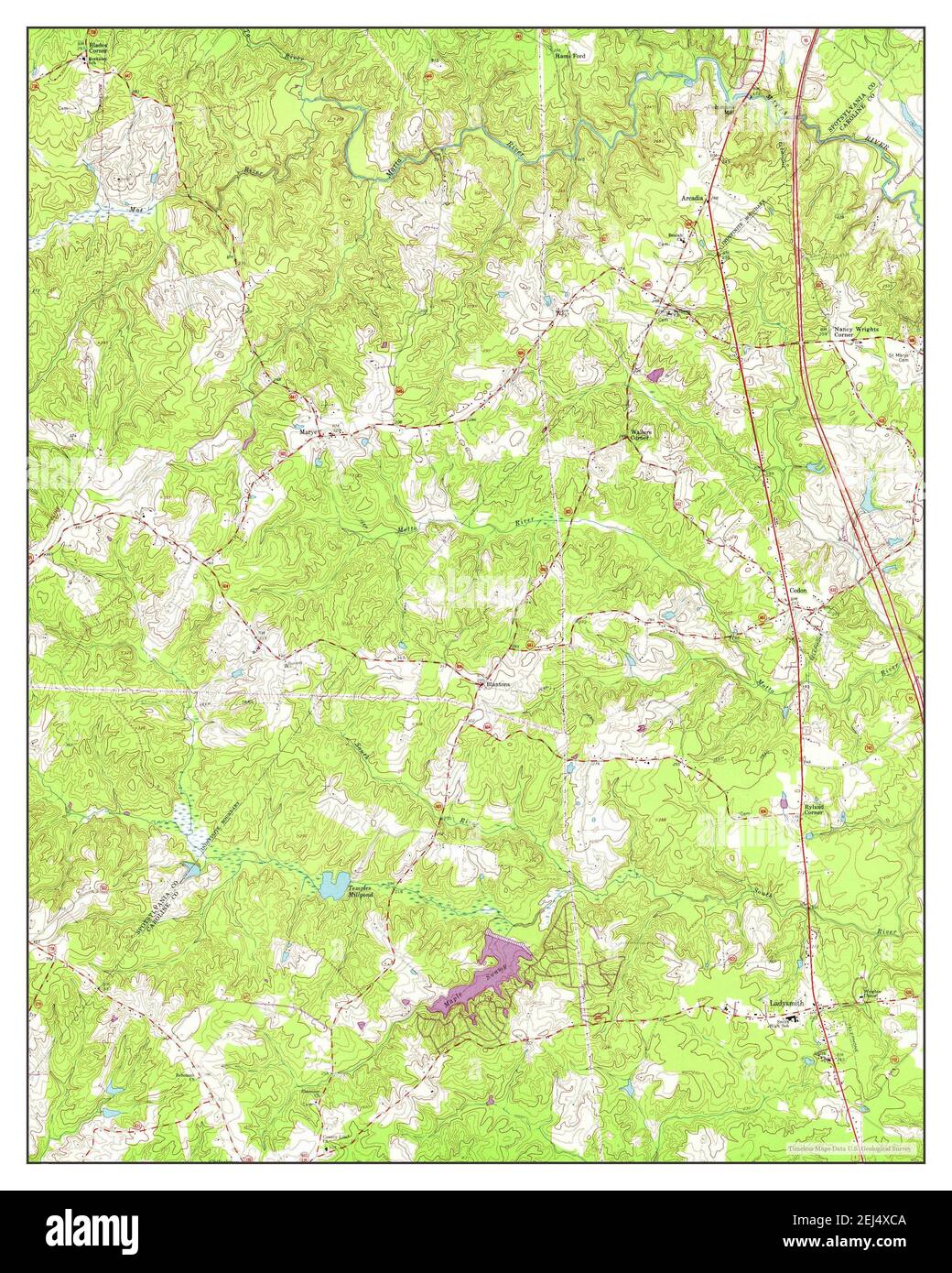 Ladysmith, Virginia, map 1966, 124000, United States of America by