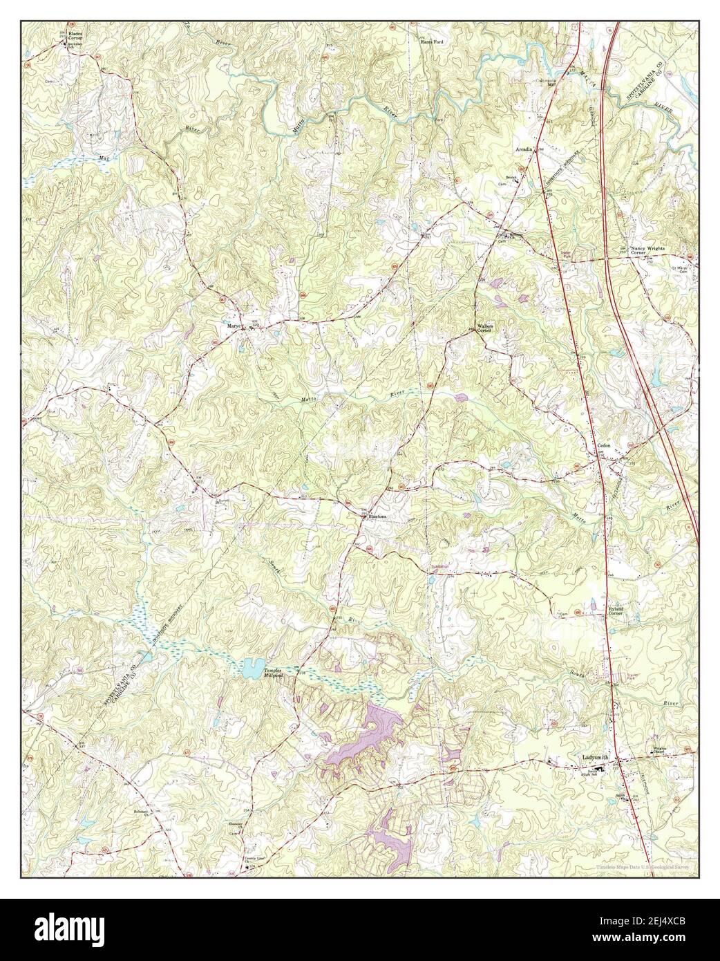 Ladysmith, Virginia, map 1966, 124000, United States of America by