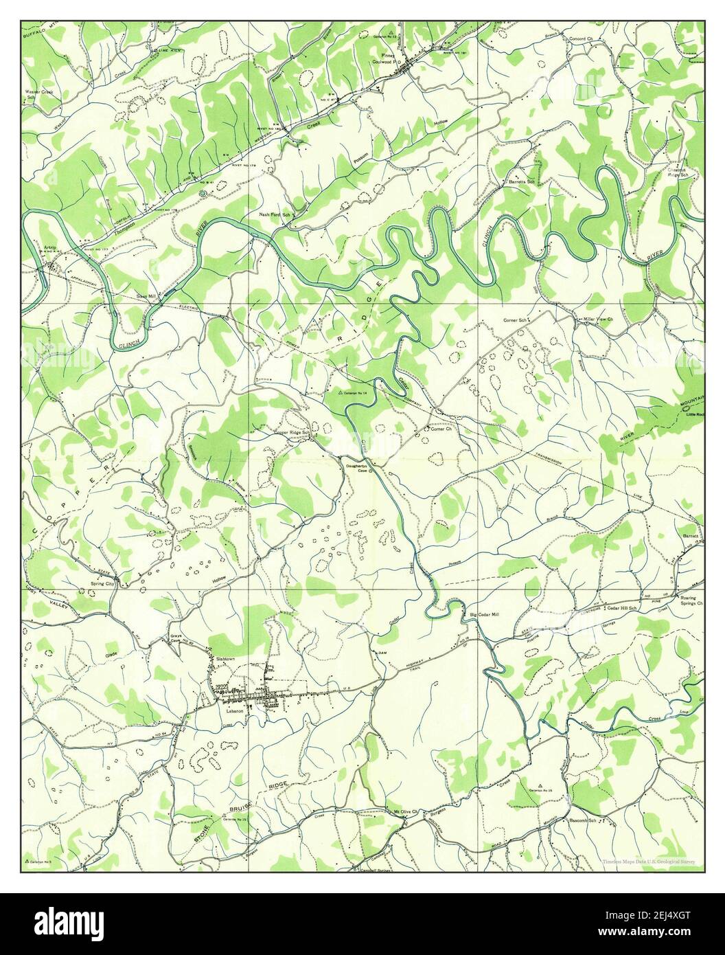 Lebanon, Virginia, map 1934, 124000, United States of America by
