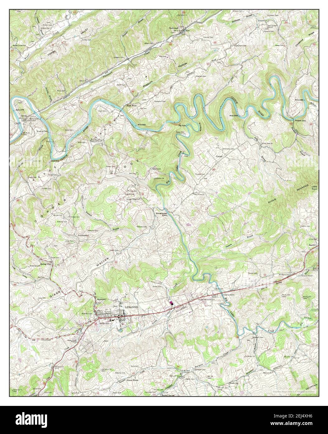 Lebanon, Virginia, map 1958, 124000, United States of America by