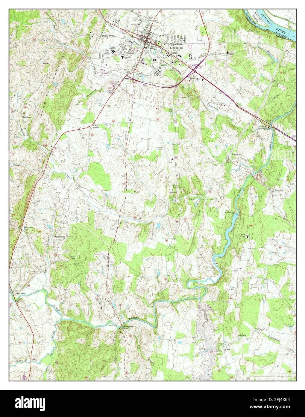 Leesburg, Virginia, map 1968, 1:24000, United States of America by Timeless Maps, data U.S. Geological Survey Stock Photo
