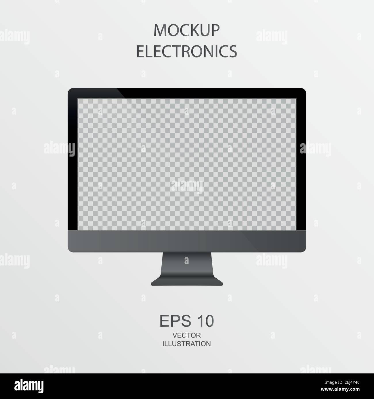 PC Monitor in Black, Silver and White with Reflection - Realistic ...