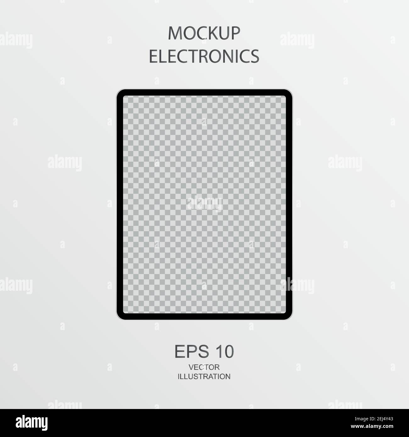 Tablet in Black, Silver and White with Reflection - Realistic Vector illustration Stock Vector