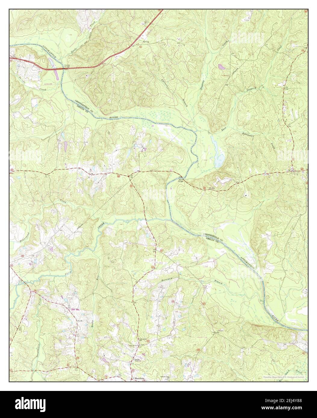 Mannboro, Virginia, map 1964, 124000, United States of America by