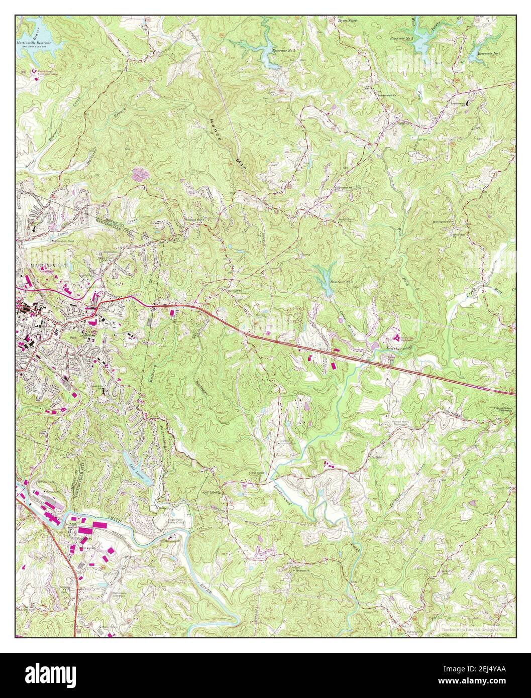 Martinsville East, Virginia, map 1964, 1:24000, United States of America by Timeless Maps, data ...