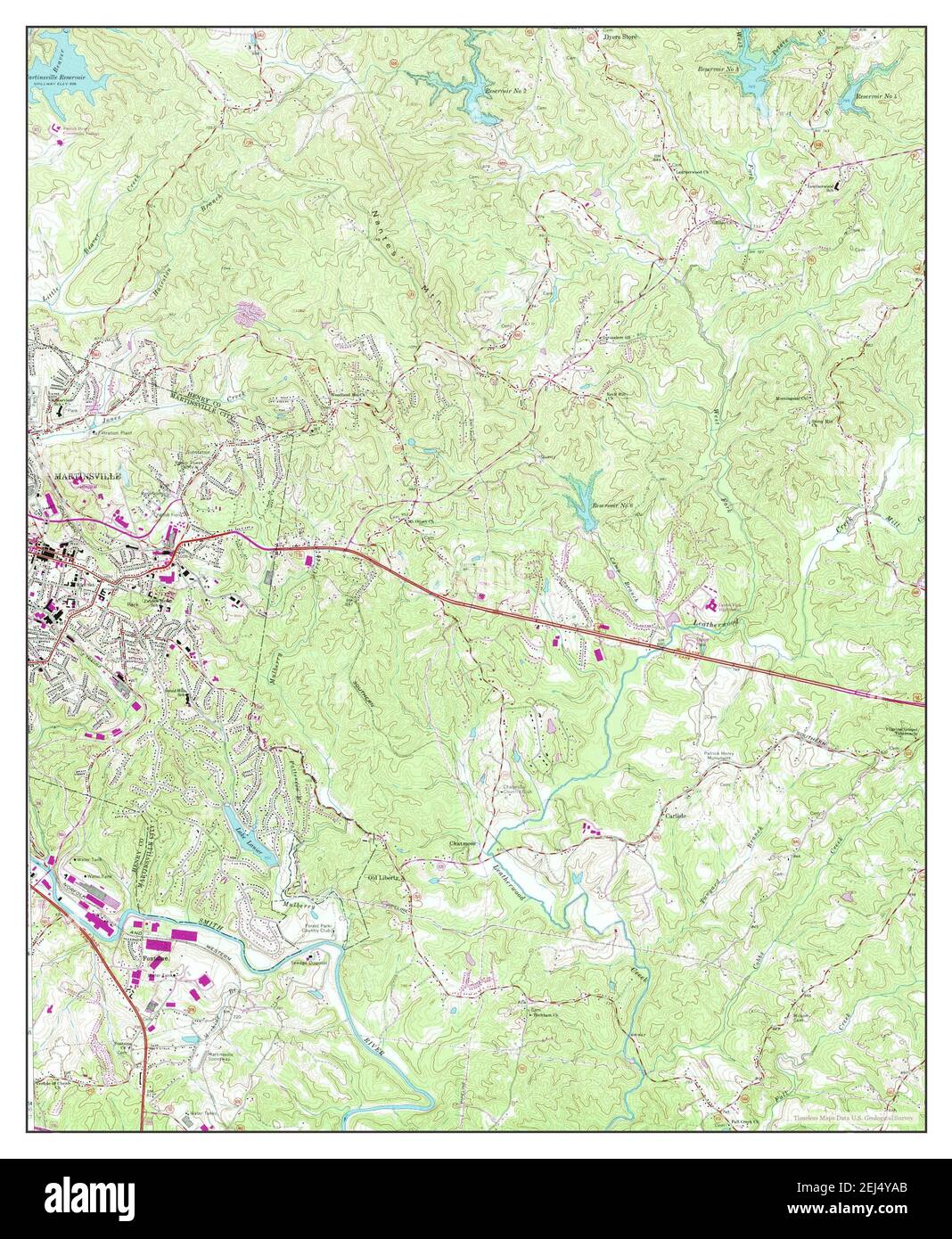 Martinsville East, Virginia, map 1964, 124000, United States of