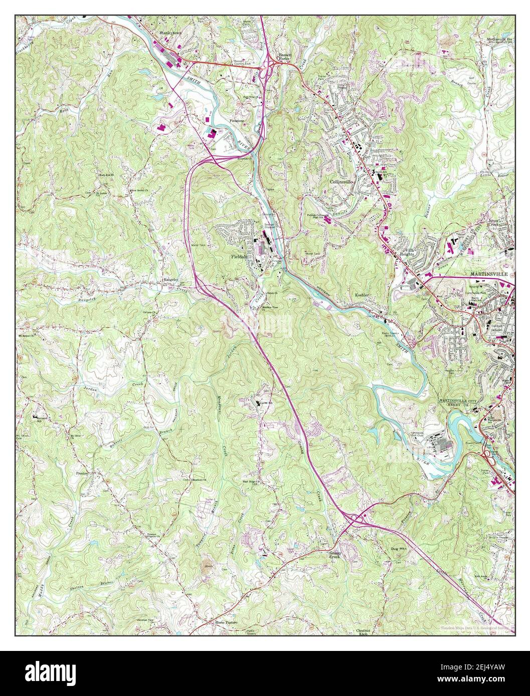 Martinsville West, Virginia, map 1965, 1:24000, United States of America by Timeless Maps, data U.S. Geological Survey Stock Photo