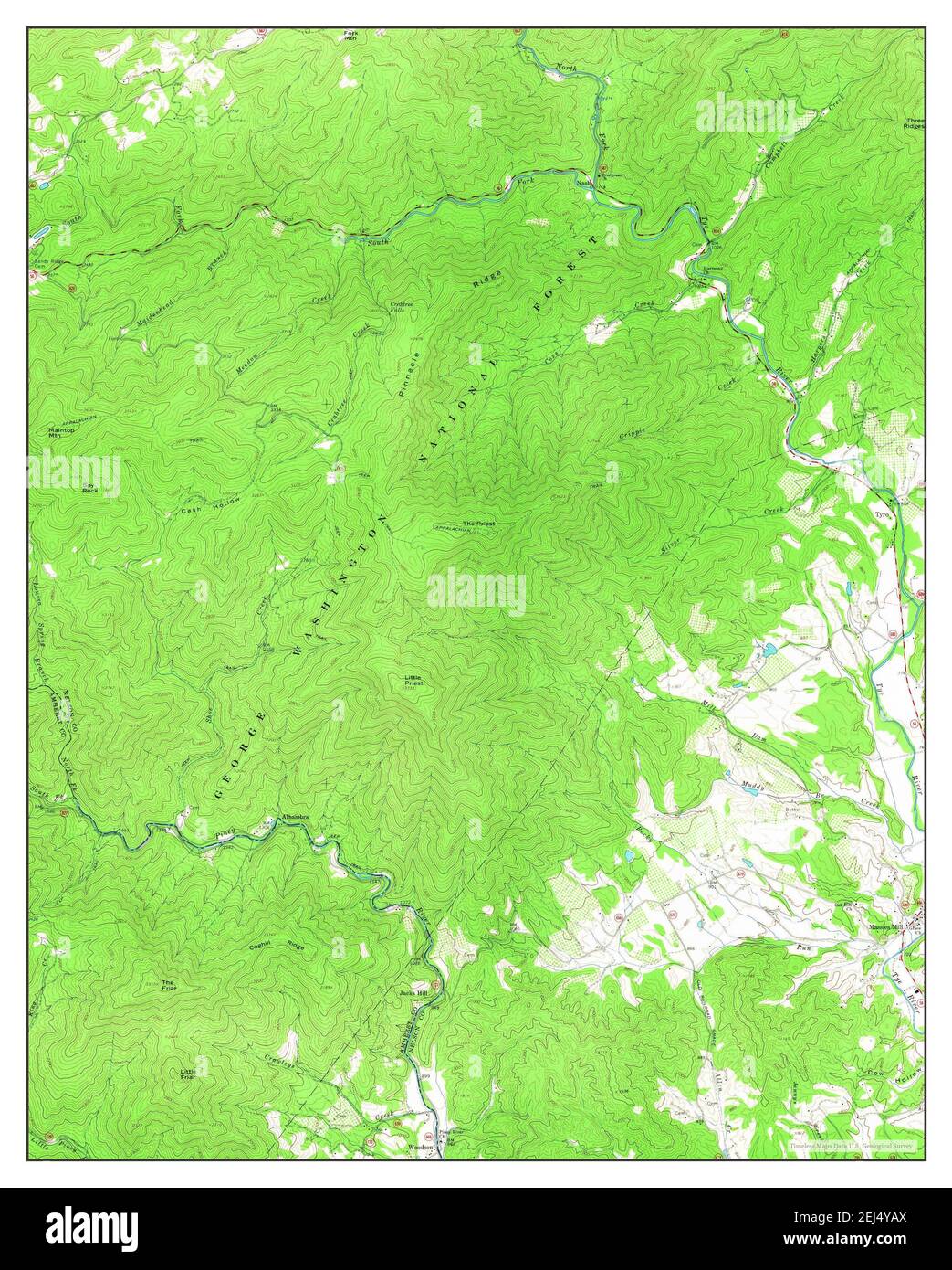 Massies Mill, Virginia, map 1965, 124000, United States of America by
