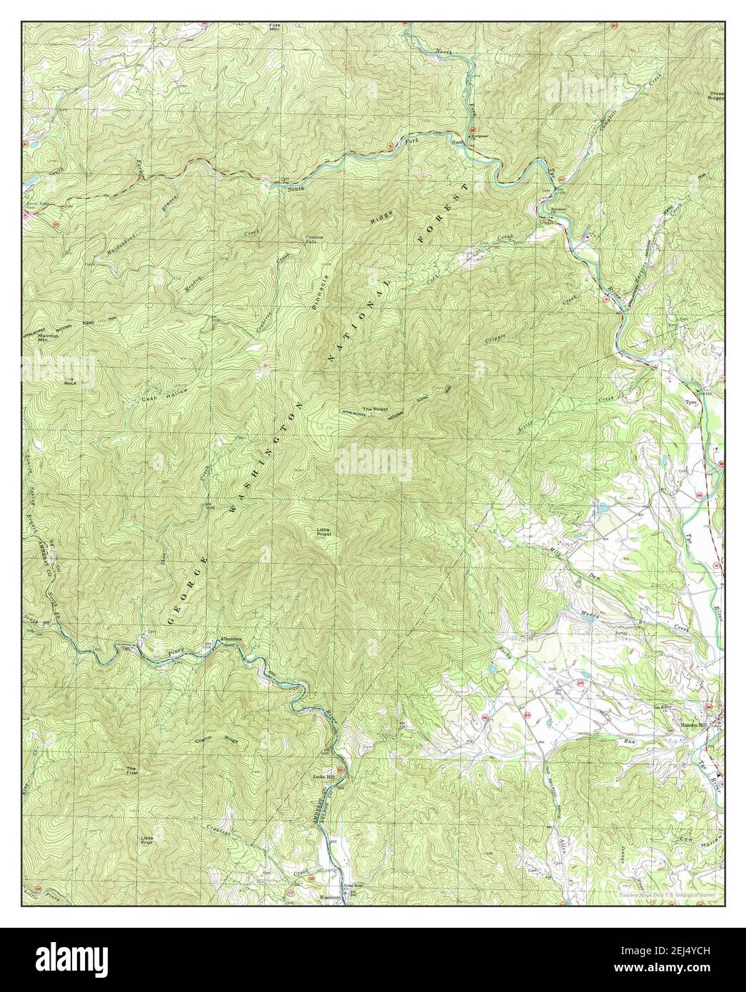 Massies Mill, Virginia, map 1999, 124000, United States of America by