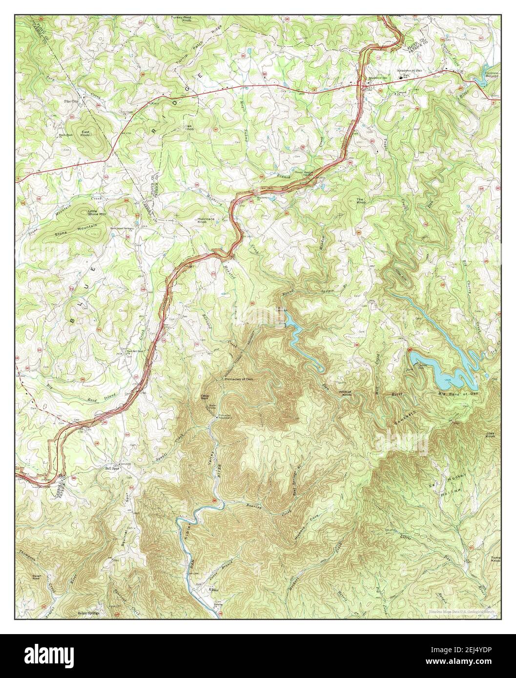 Meadows of Dan, Virginia, map 1968, 124000, United States of America