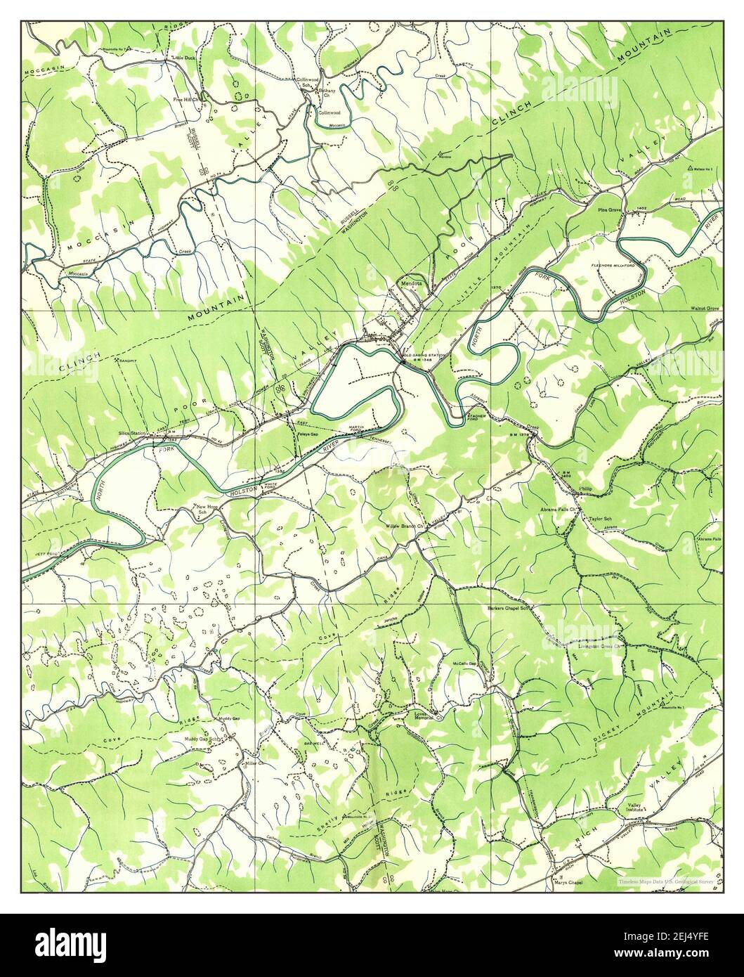 Mendota, Virginia, map 1935, 1:24000, United States of America by Timeless Maps, data U.S. Geological Survey Stock Photo