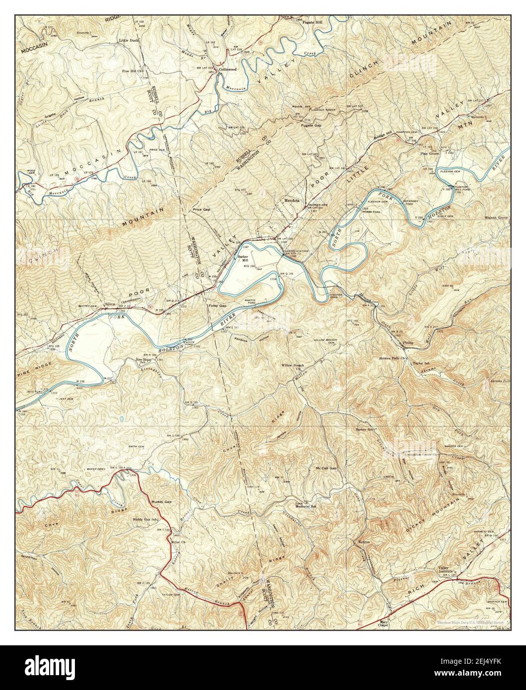 Mendota, Virginia, map 1939, 1:24000, United States of America by Timeless Maps, data U.S. Geological Survey Stock Photo