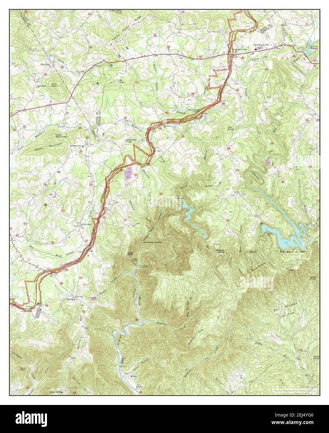 Meadows of Dan, Virginia, map 1968, 124000, United States of America
