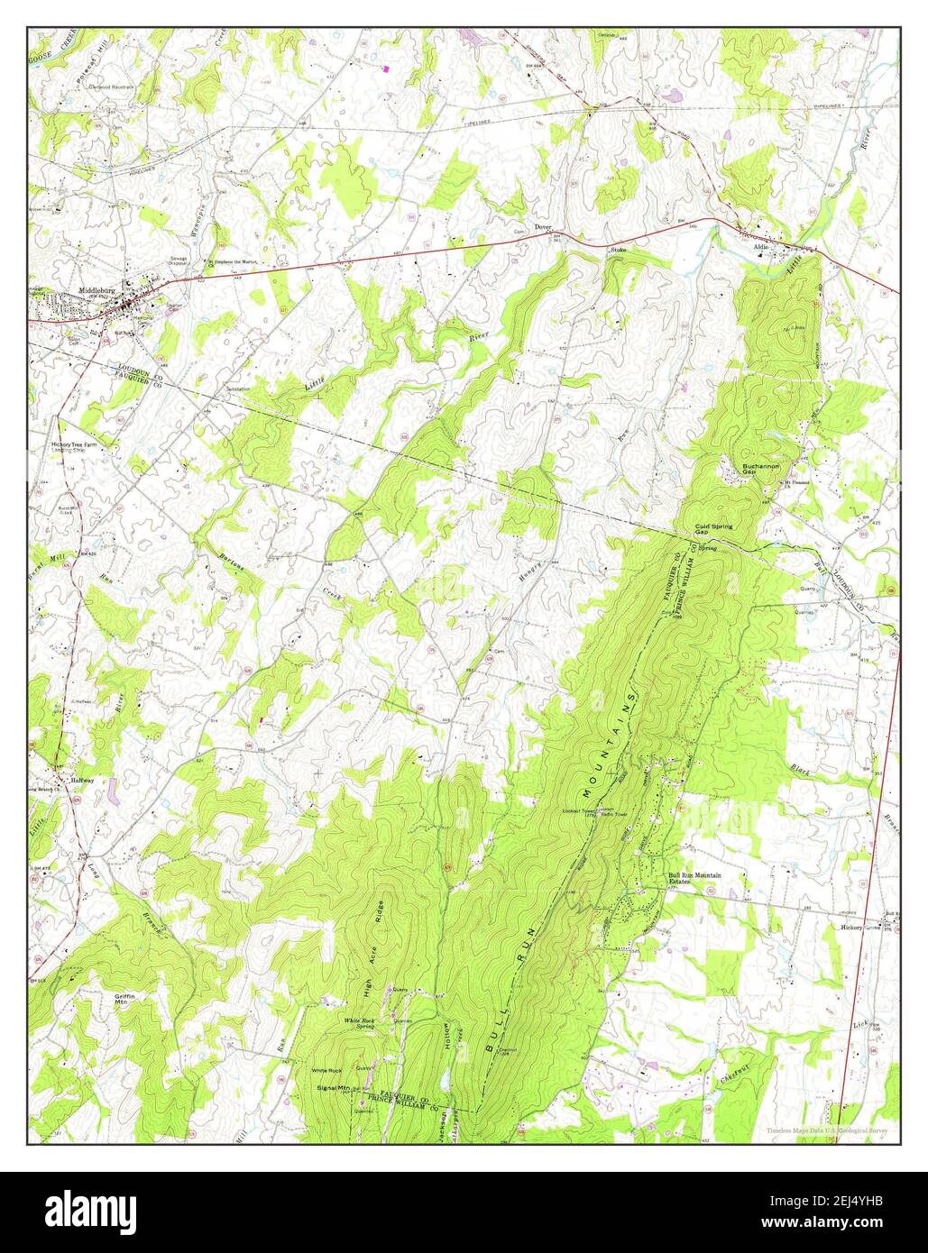 Middleburg, Virginia, map 1968, 124000, United States of America by