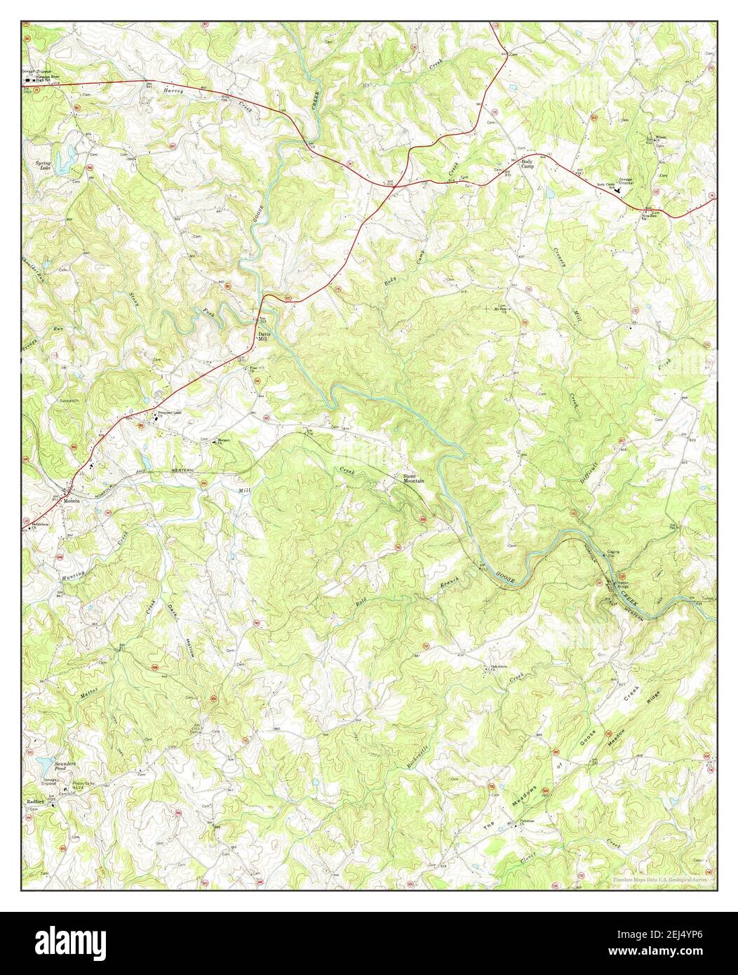 Moneta, Virginia, map 1967, 1:24000, United States of America by 