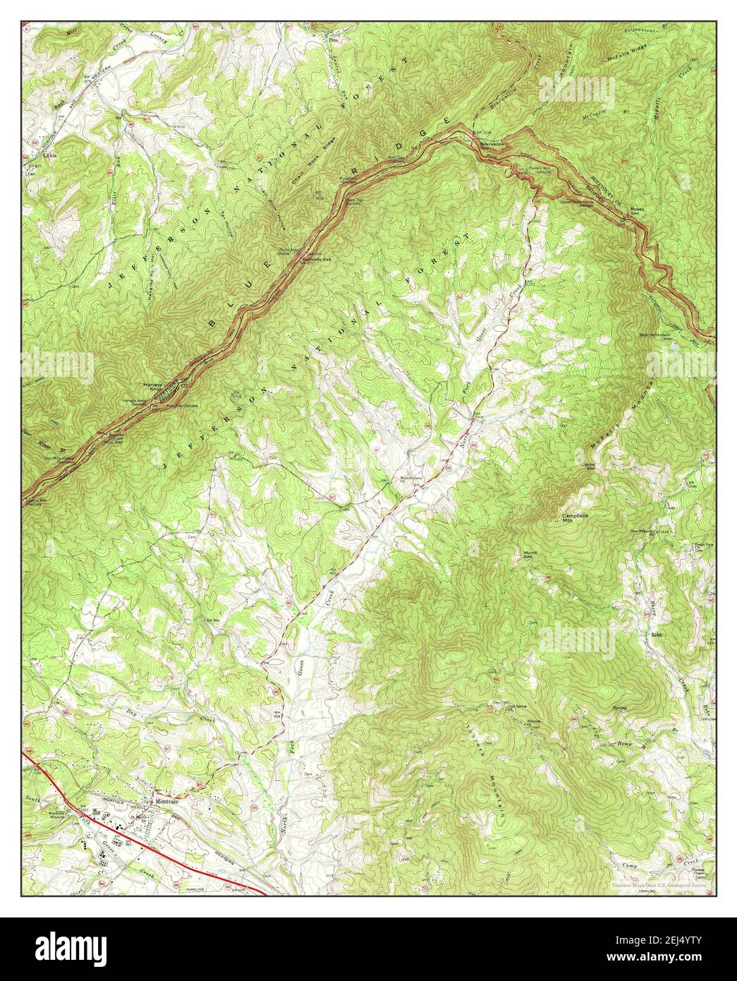 Montvale, Virginia, map 1967, 124000, United States of America by