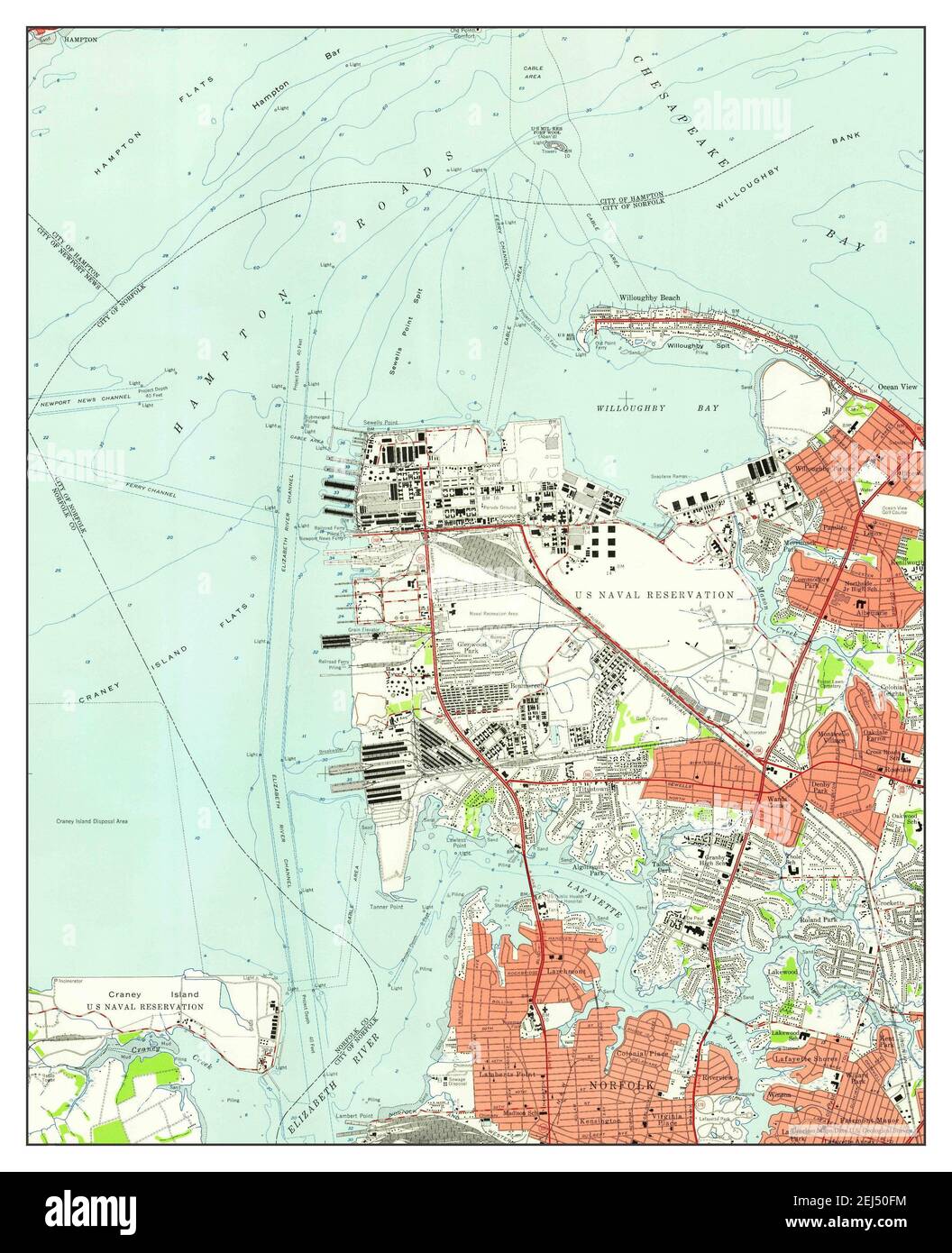Norfolk North Virginia Map 1955 1 United States Of America By Timeless Maps Data U S Geological Survey Stock Photo Alamy