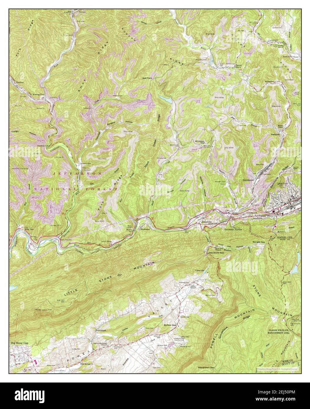 Norton, Virginia, map 1957, 1:24000, United States of America by 