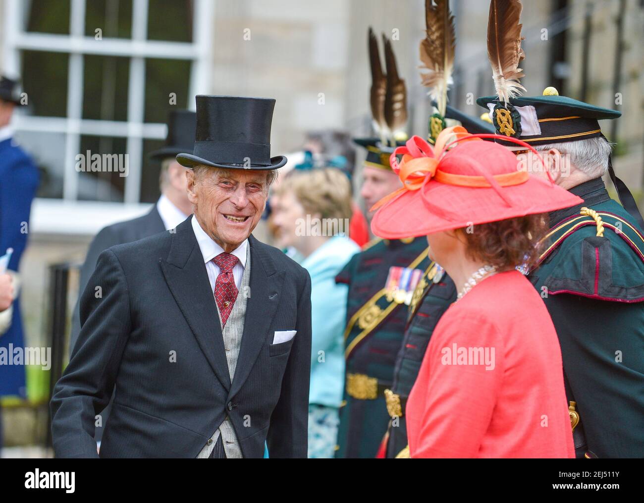 Prince Philip The Duke of Edinburgh at the 2017 a Garden Party at the Palace of Holyroodhouse, Edinburgh. Stock Photo