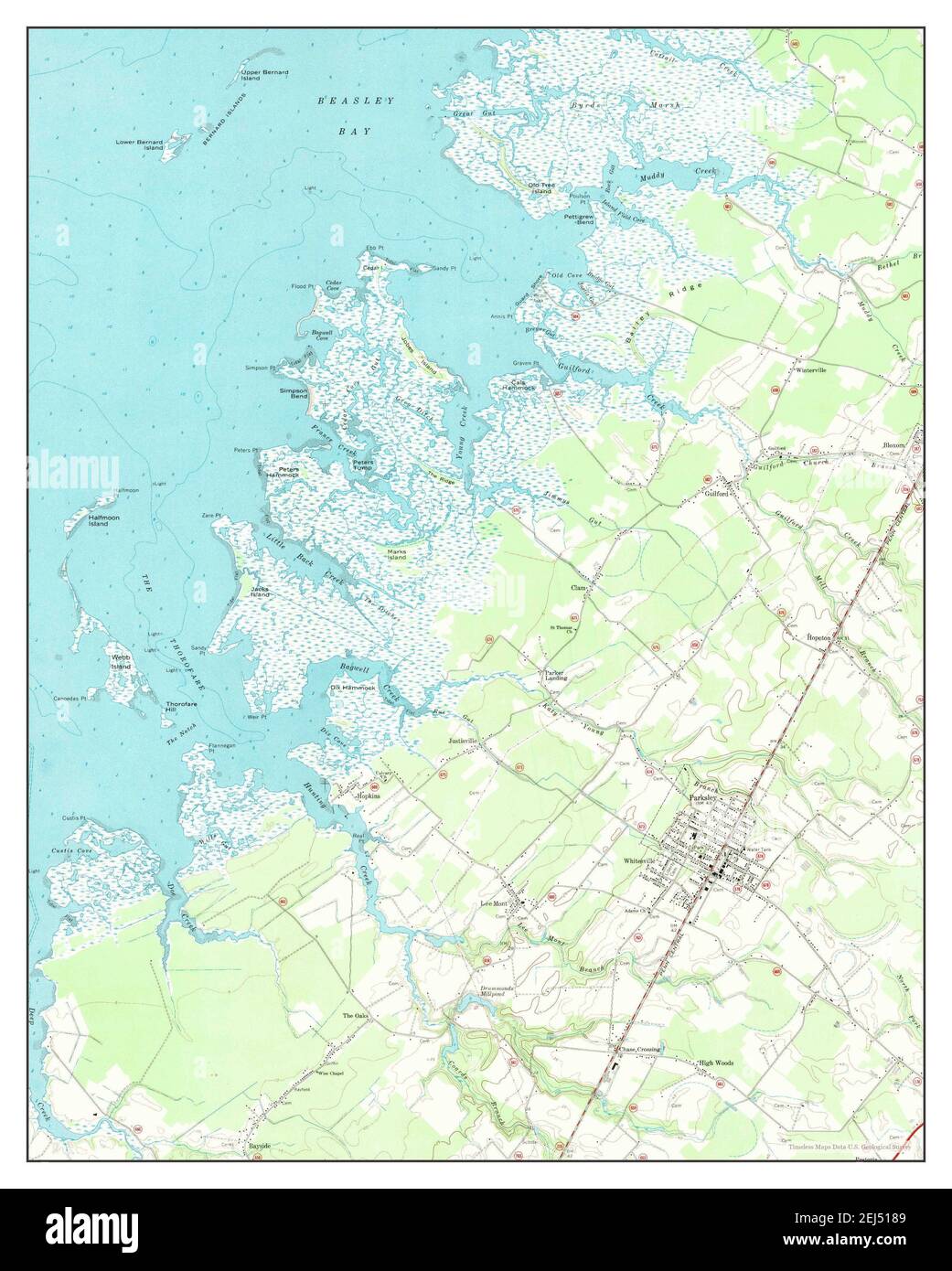 Parksley, Virginia, map 1968, 124000, United States of America by