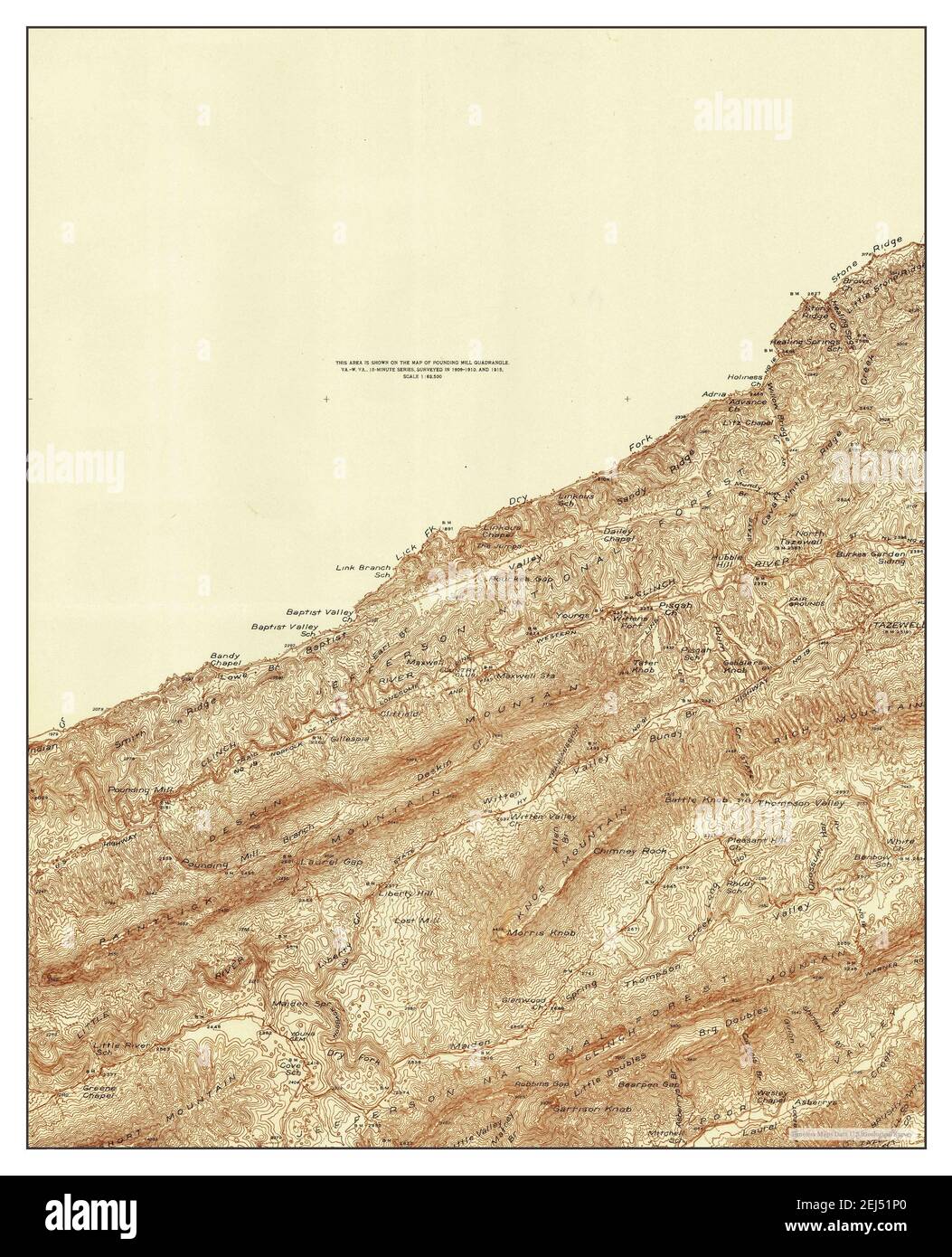 Pounding Mill, Virginia, map 1941, 148000, United States of America by Timeless Maps, data U.S