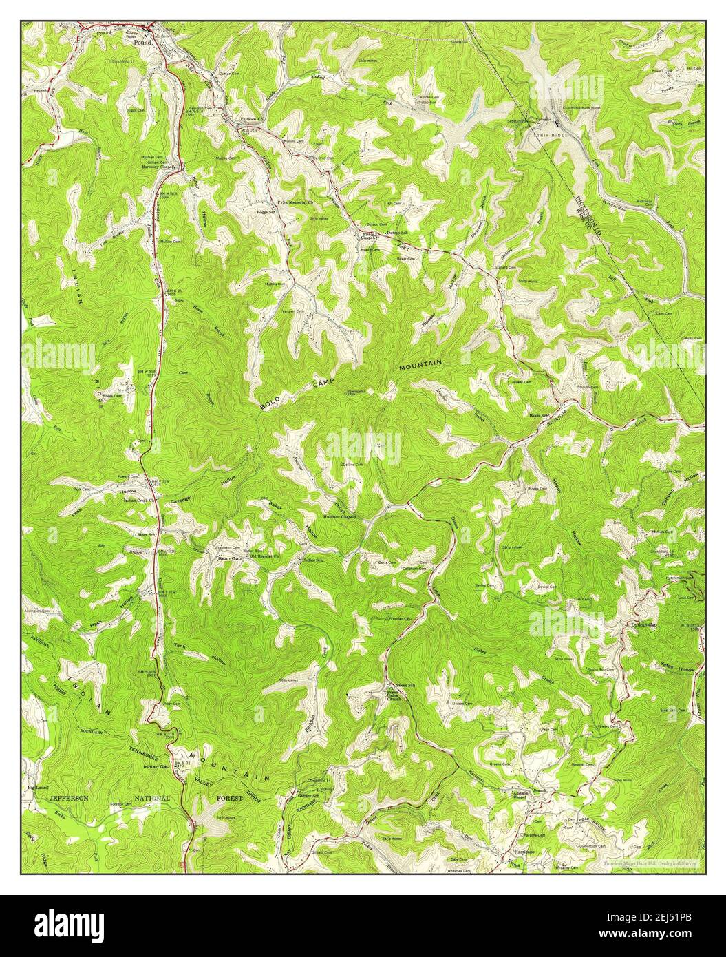 Pound, Virginia, map 1957, 124000, United States of America by