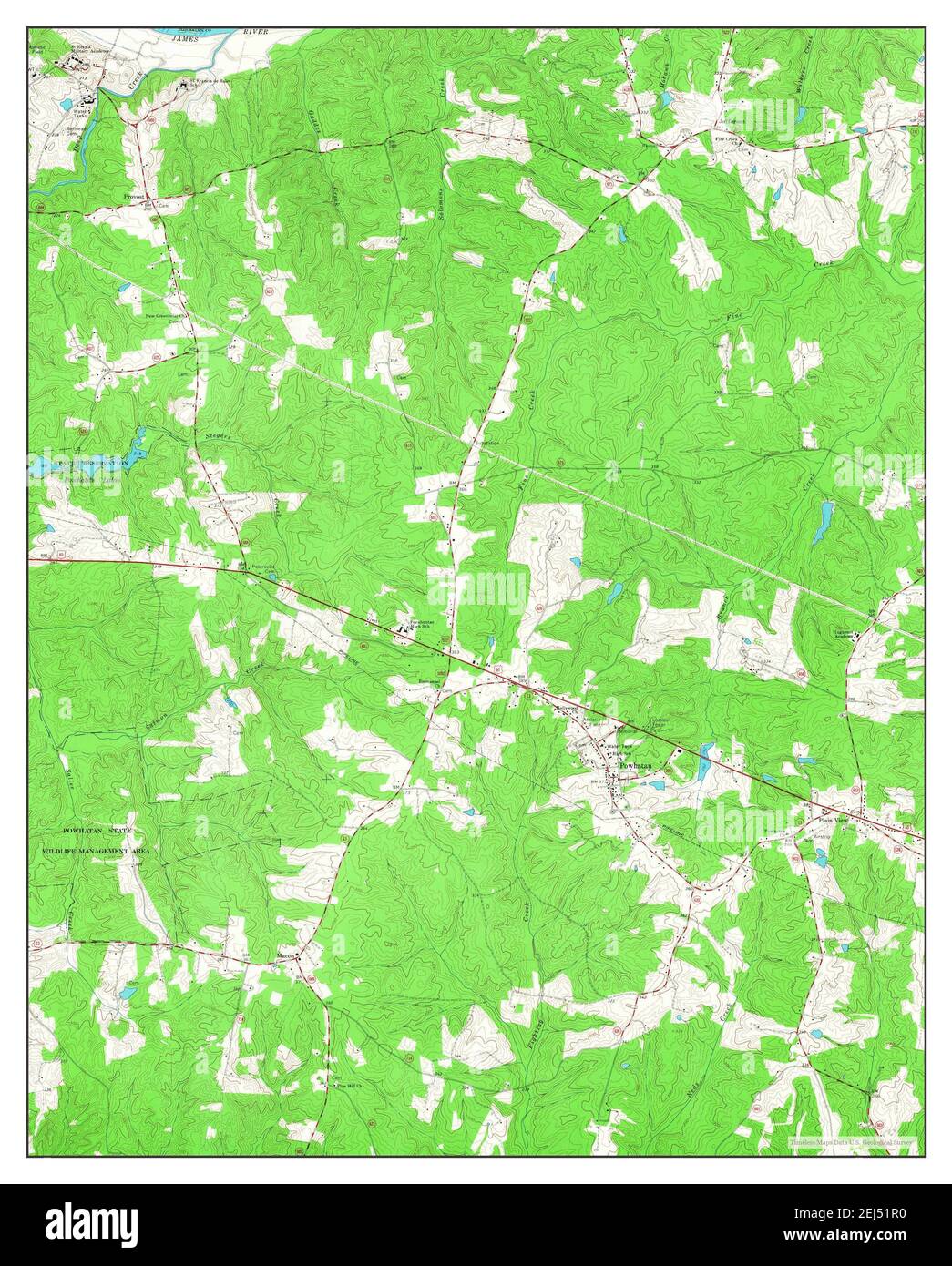 Powhatan, Virginia, map 1966, 124000, United States of America by