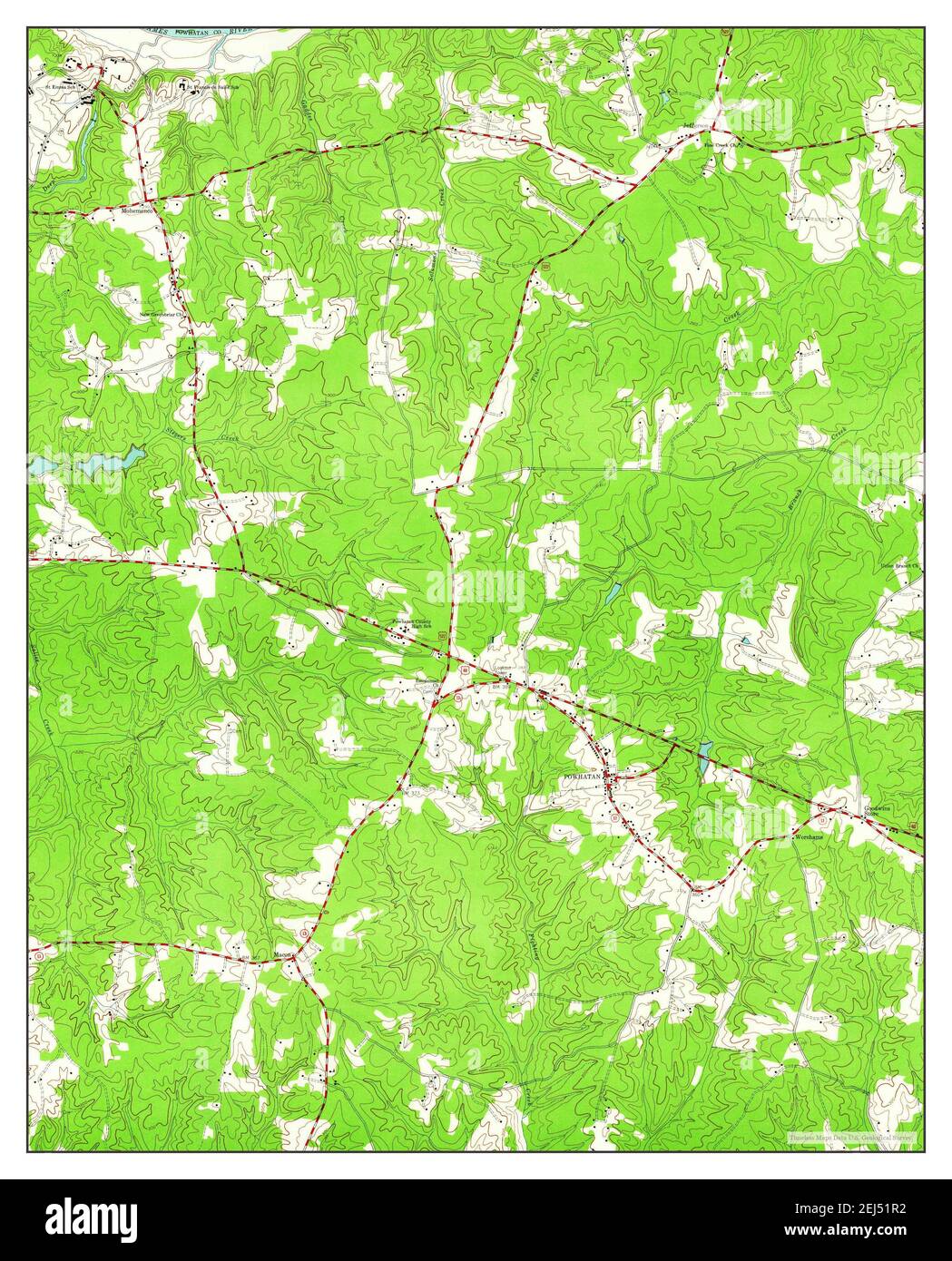 Powhatan, Virginia, map 1943, 124000, United States of America by