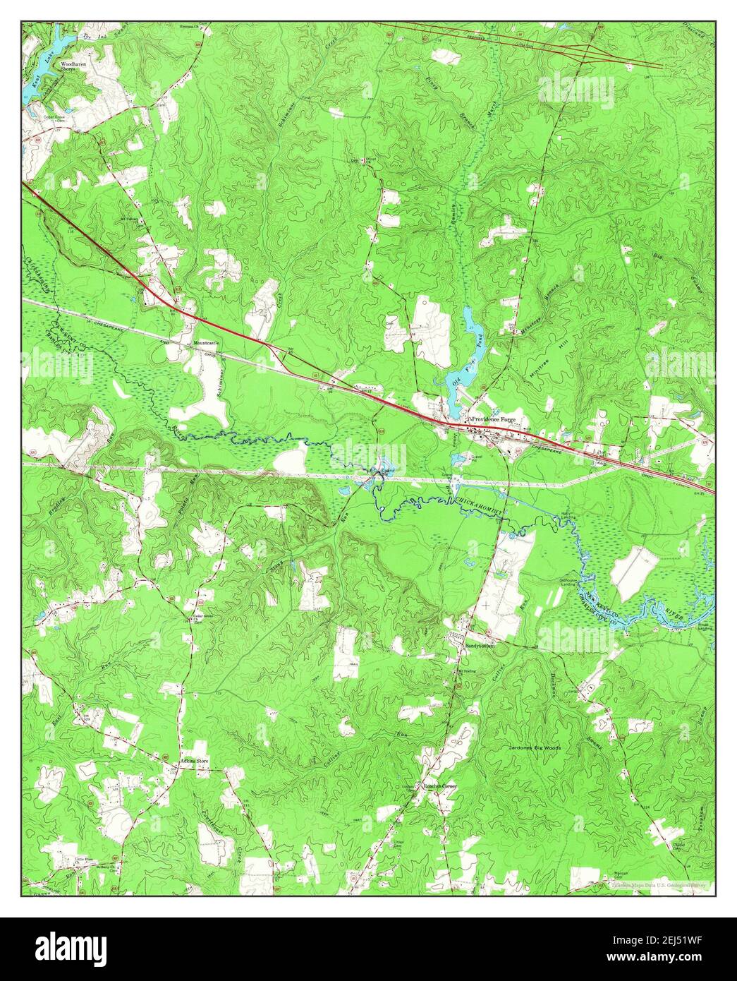 Providence Virginia, map 1966, 124000, United States of America