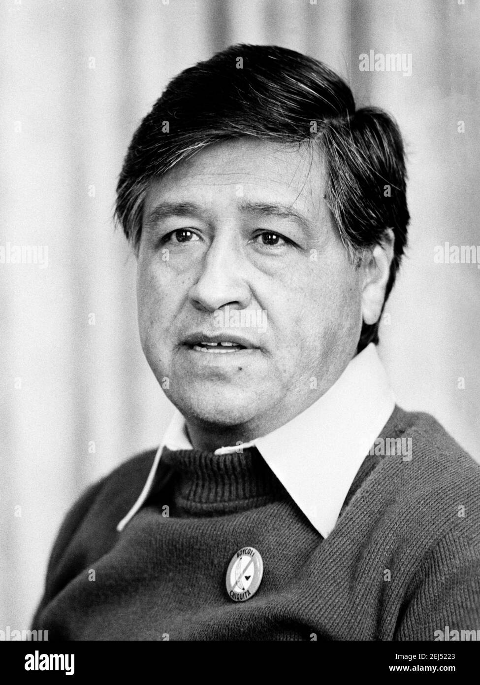 Cesar Chavez. Portrait of the American labor leader and civil rights activist, César Estrada Chávez (1927-1993) by Marion S Trikosko, 1979 Stock Photo