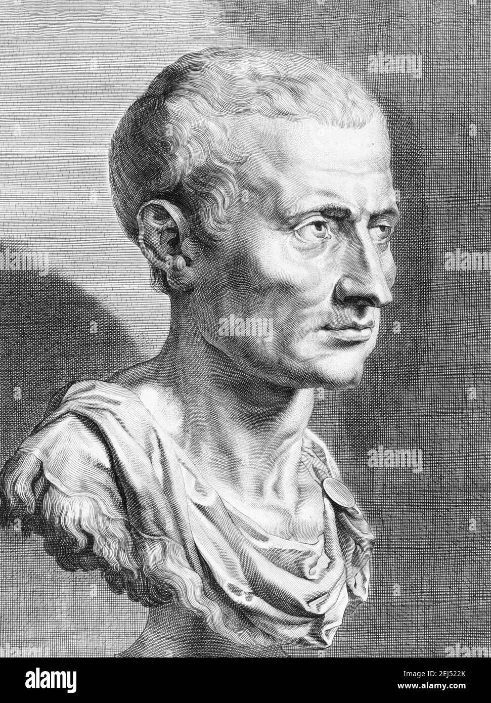 Cicero. Portrait of Marcus Tullius Cicero  (106 BC - 43BC), engraving by Hans Witdoeck, 1638 Stock Photo