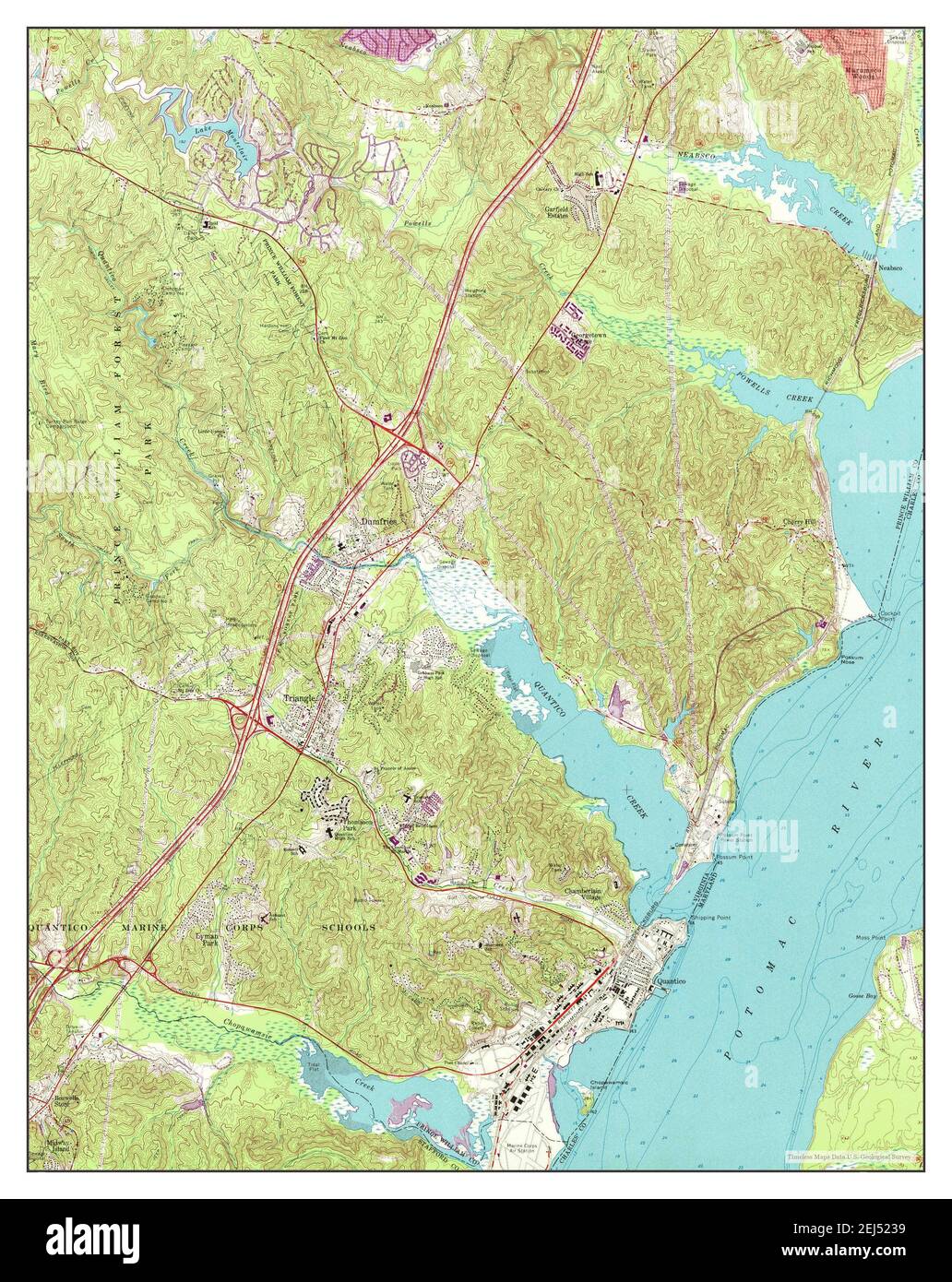 Quantico, Virginia, map 1966, 1:24000, United States of America by 