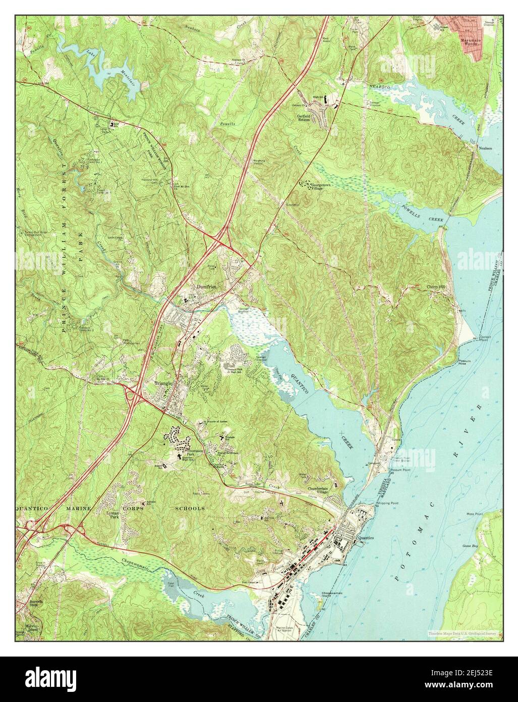 Quantico, Virginia, map 1966, 1:24000, United States of America by 