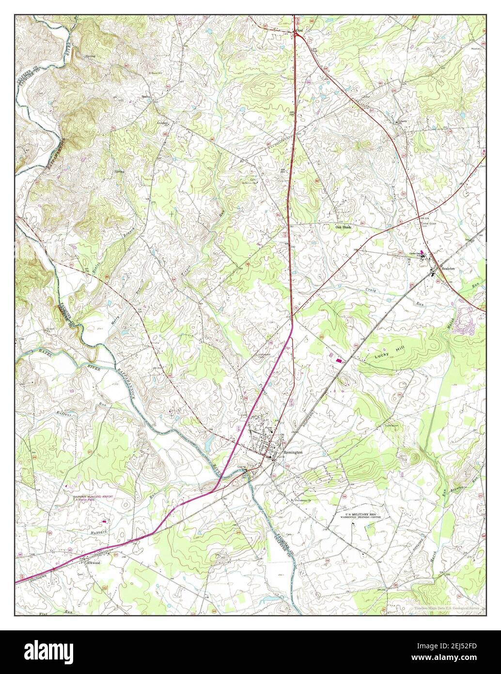 Remington, Virginia, map 1966, 124000, United States of America by