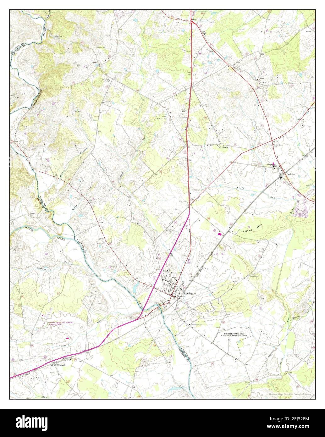 Remington, Virginia, map 1966, 124000, United States of America by