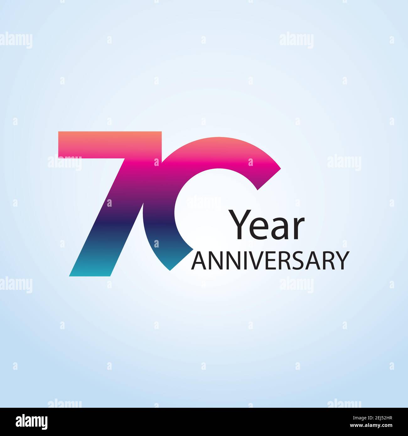 70 Year Anniversary Logo Vector Template Design Illustration Stock Vector