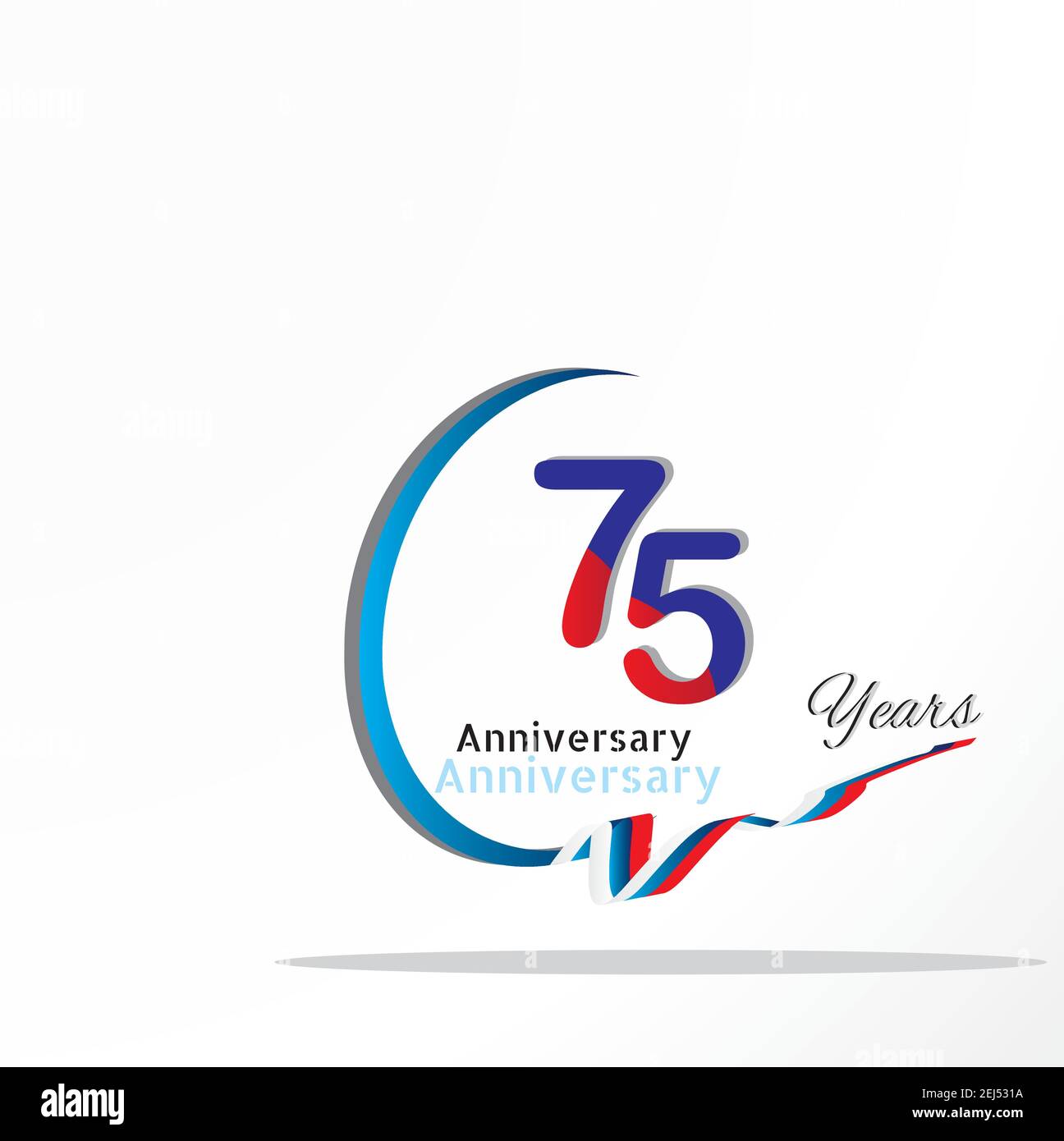 75 anniversary celebration logotype green and red colored. seventy eight years birthday logo on white background. Stock Vector