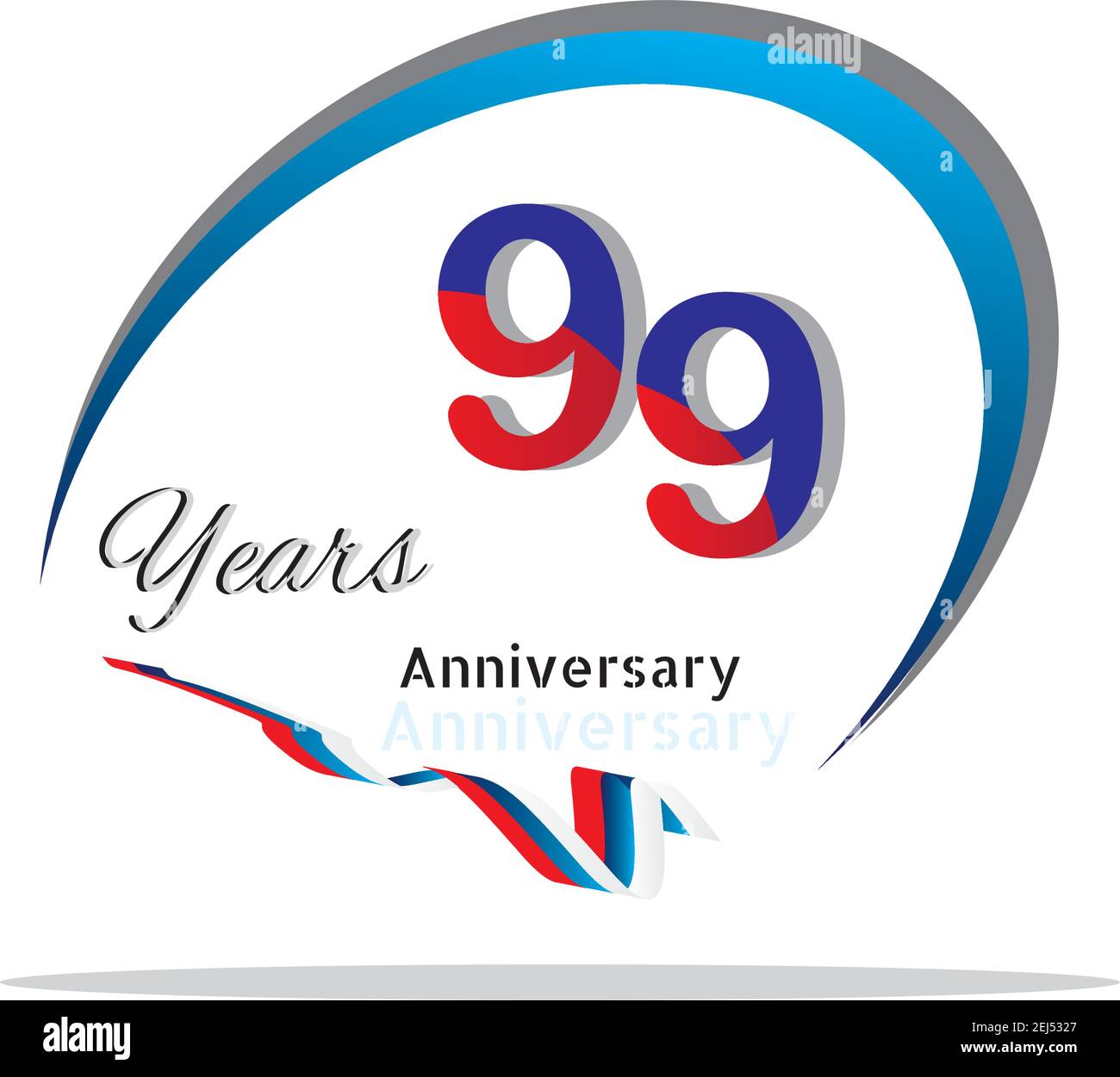 99 anniversary celebration logotype green and red colored. seventy eight years birthday logo on white background. Stock Vector