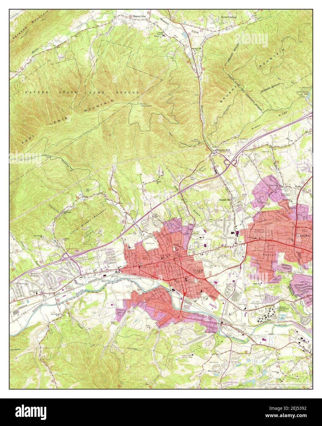 Salem, Virginia, map 1963, 124000, United States of America by