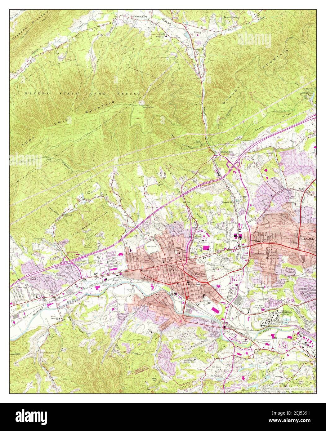 Salem, Virginia, map 1963, 124000, United States of America by