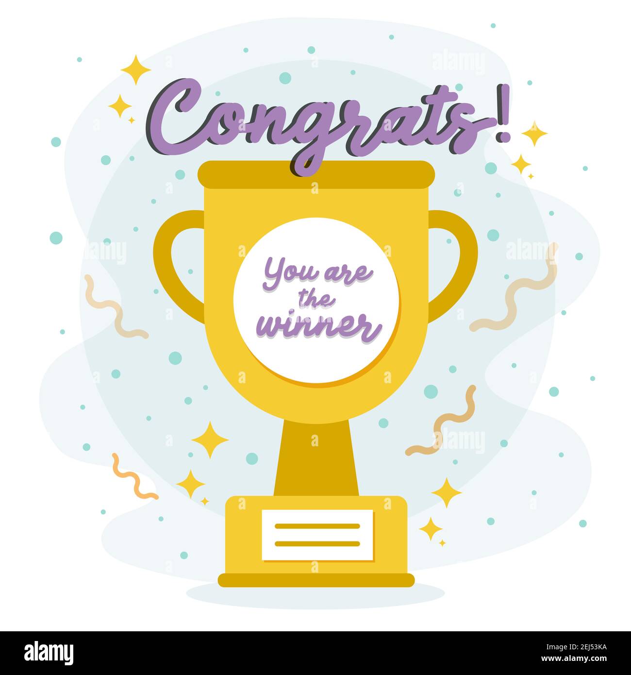 Golden trophy cup. Text: 'Congrats! You are the winner'. Concept of winner,  victory, success, leadership, first place, prize. Vector illustration, fla  Stock Vector Image & Art - Alamy