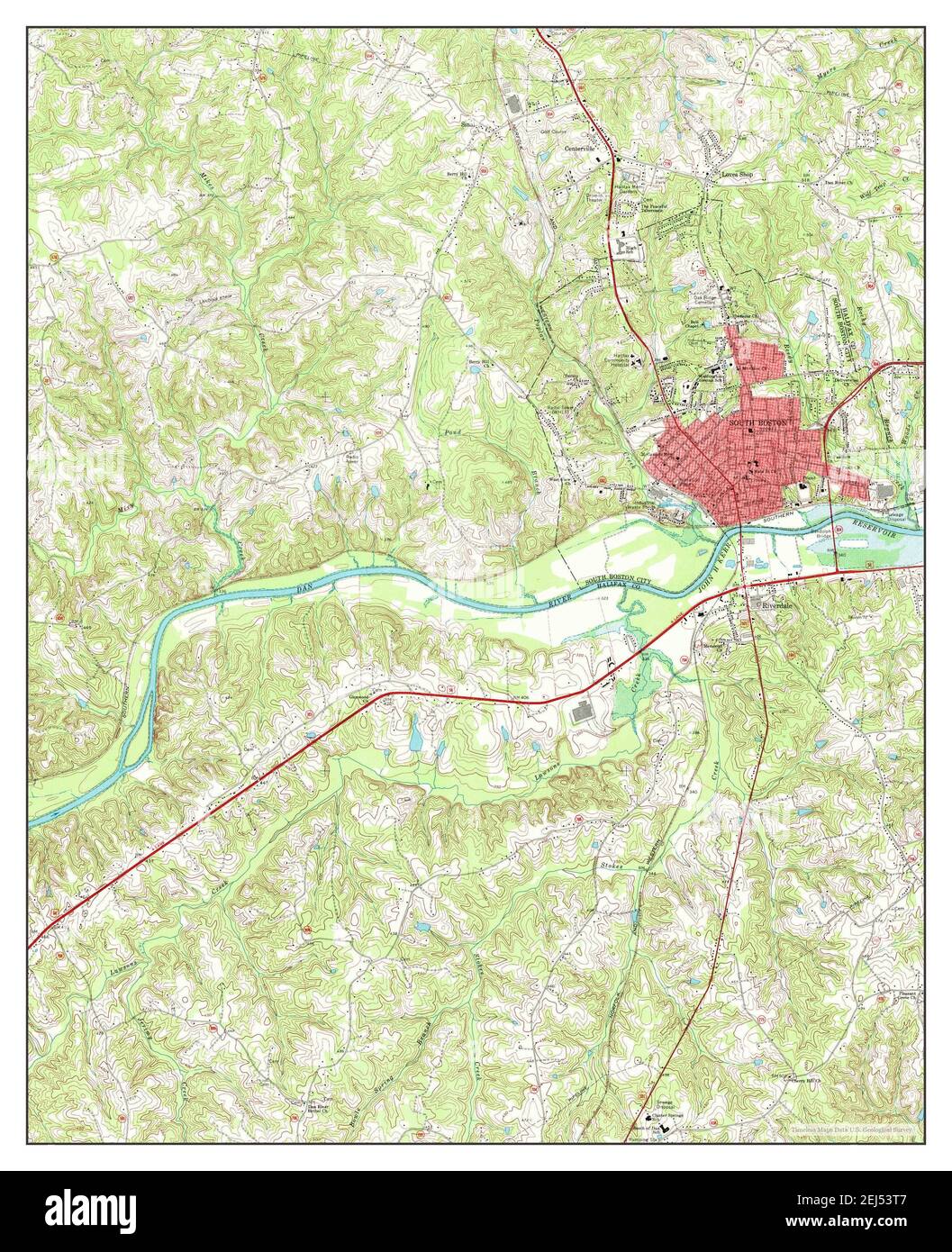 South Boston, Virginia, map 1969, 1:24000, United States of America by Timeless Maps, data U.S. Geological Survey Stock Photo